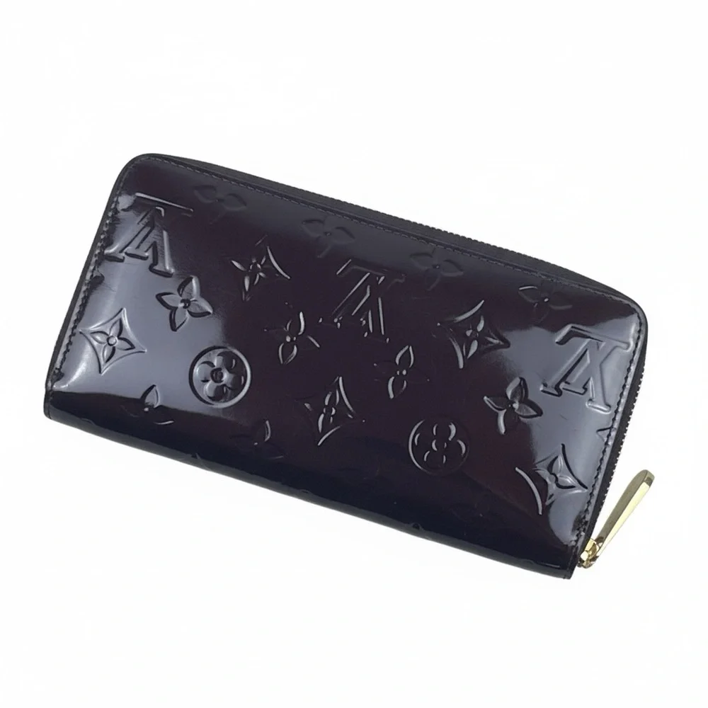 Vintage Louis Vuitton Vernis Zippy Wallet Burgundy Patent France Monogram - Picture 3 of 16